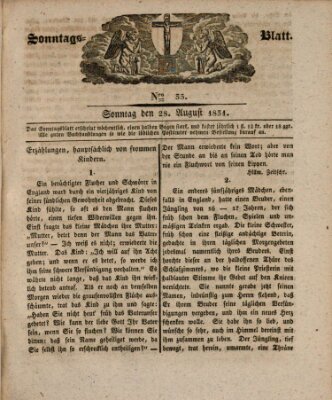 Sonntagsblatt Sonntag 28. August 1831