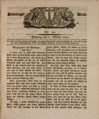 Sonntagsblatt Sonntag 2. Oktober 1831