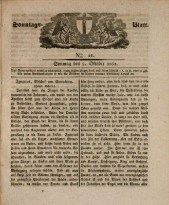 Sonntagsblatt Sonntag 9. Oktober 1831