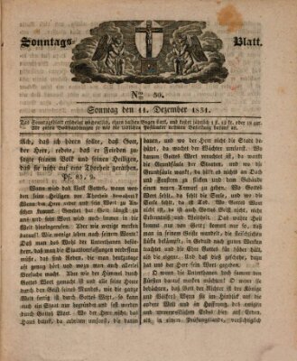 Sonntagsblatt Sonntag 11. Dezember 1831