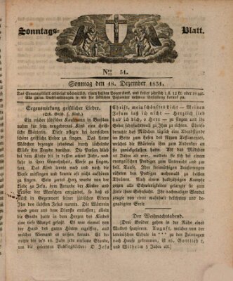 Sonntagsblatt Sonntag 18. Dezember 1831