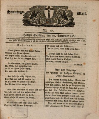 Sonntagsblatt Sonntag 25. Dezember 1831