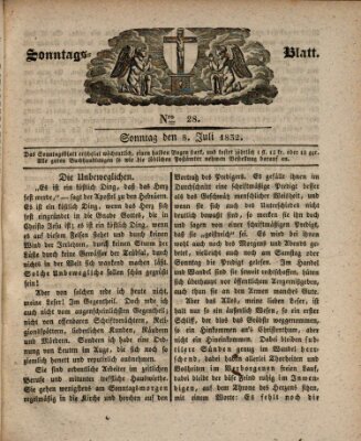 Sonntagsblatt Sonntag 8. Juli 1832