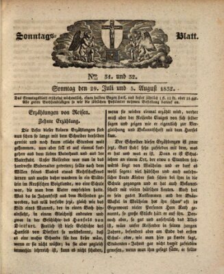 Sonntagsblatt Freitag 3. August 1832