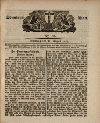 Sonntagsblatt Sonntag 12. August 1832