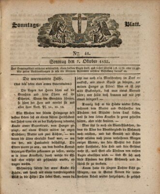 Sonntagsblatt Sonntag 7. Oktober 1832