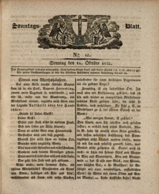 Sonntagsblatt Sonntag 14. Oktober 1832