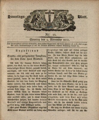 Sonntagsblatt Sonntag 4. November 1832