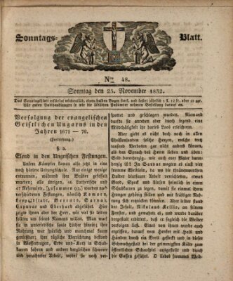 Sonntagsblatt Sonntag 25. November 1832