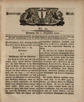 Sonntagsblatt Sonntag 2. Dezember 1832