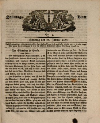 Sonntagsblatt Sonntag 27. Januar 1833