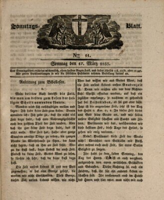 Sonntagsblatt Sonntag 17. März 1833