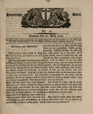 Sonntagsblatt Sonntag 24. März 1833