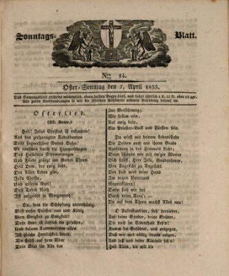 Sonntagsblatt Sonntag 7. April 1833