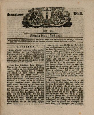 Sonntagsblatt Sonntag 2. Juni 1833