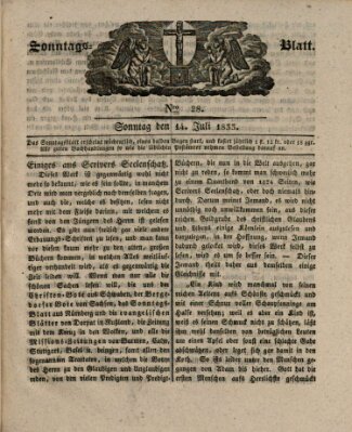 Sonntagsblatt Sonntag 14. Juli 1833