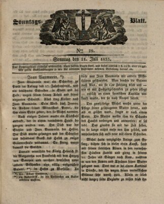 Sonntagsblatt Sonntag 21. Juli 1833