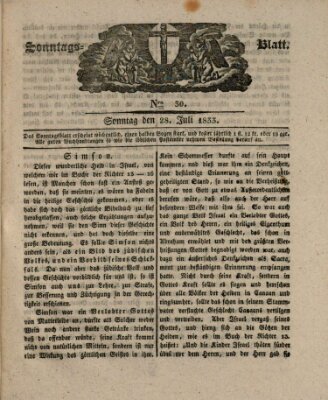 Sonntagsblatt Sonntag 28. Juli 1833