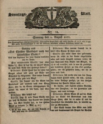 Sonntagsblatt Sonntag 4. August 1833