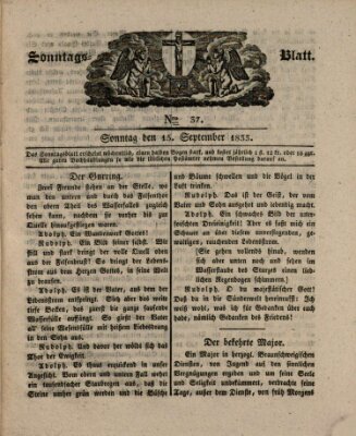 Sonntagsblatt Sonntag 15. September 1833