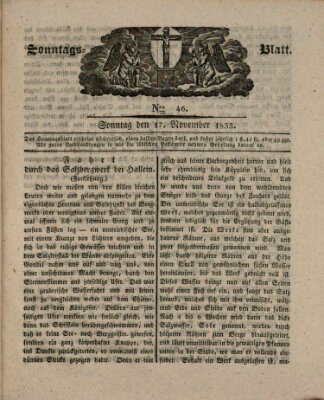 Sonntagsblatt Sonntag 17. November 1833