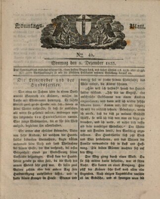 Sonntagsblatt Sonntag 8. Dezember 1833