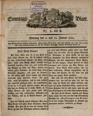 Sonntagsblatt Mittwoch 8. Januar 1834