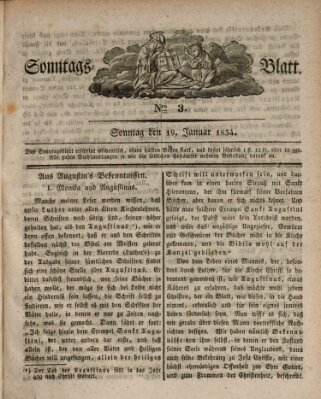 Sonntagsblatt Sonntag 19. Januar 1834