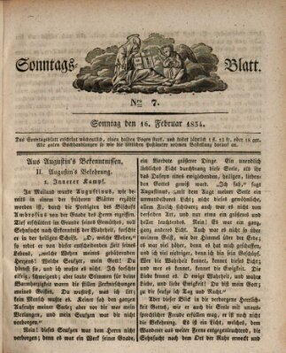 Sonntagsblatt Sonntag 16. Februar 1834