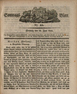 Sonntagsblatt Sonntag 15. Juni 1834