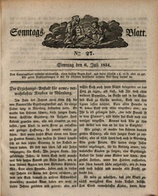 Sonntagsblatt Sonntag 6. Juli 1834