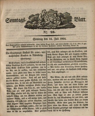 Sonntagsblatt Sonntag 13. Juli 1834