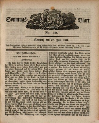 Sonntagsblatt Sonntag 27. Juli 1834