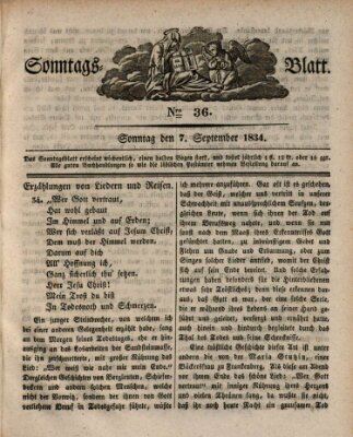 Sonntagsblatt Sonntag 7. September 1834