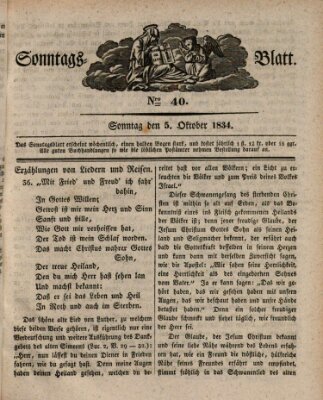 Sonntagsblatt Sonntag 5. Oktober 1834