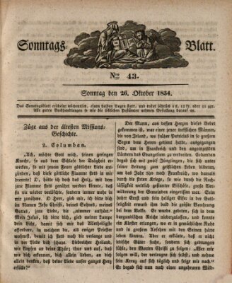 Sonntagsblatt Sonntag 26. Oktober 1834