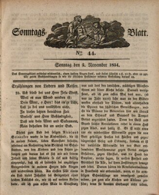 Sonntagsblatt Sonntag 2. November 1834