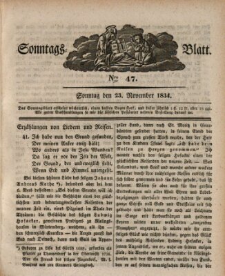 Sonntagsblatt Sonntag 23. November 1834