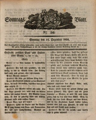 Sonntagsblatt Sonntag 14. Dezember 1834