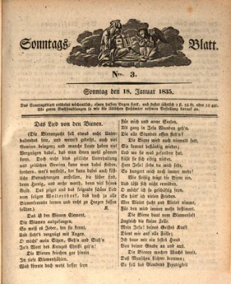 Sonntagsblatt Sonntag 18. Januar 1835