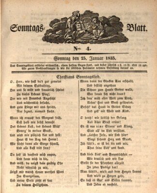 Sonntagsblatt Sonntag 25. Januar 1835