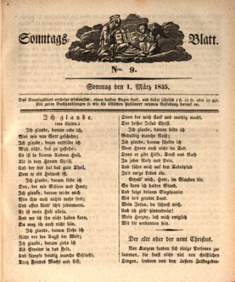 Sonntagsblatt Sonntag 1. März 1835