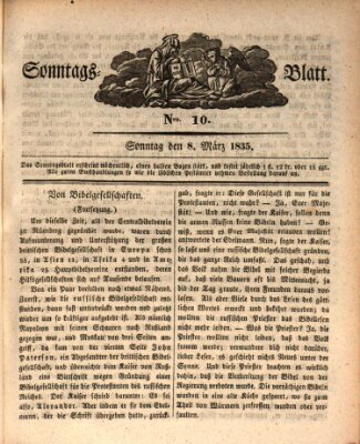 Sonntagsblatt Sonntag 8. März 1835