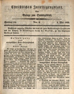 Sonntagsblatt Sonntag 3. Mai 1835