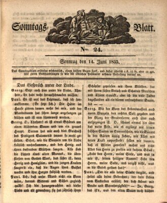 Sonntagsblatt Sonntag 14. Juni 1835