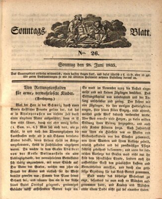 Sonntagsblatt Sonntag 28. Juni 1835