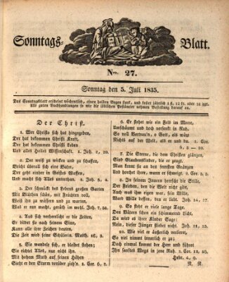 Sonntagsblatt Sonntag 5. Juli 1835