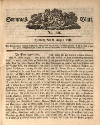 Sonntagsblatt Sonntag 9. August 1835