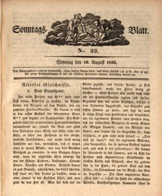 Sonntagsblatt Sonntag 16. August 1835