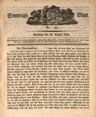 Sonntagsblatt Sonntag 30. August 1835